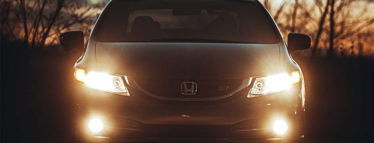 Hyundai headlights on in the dark